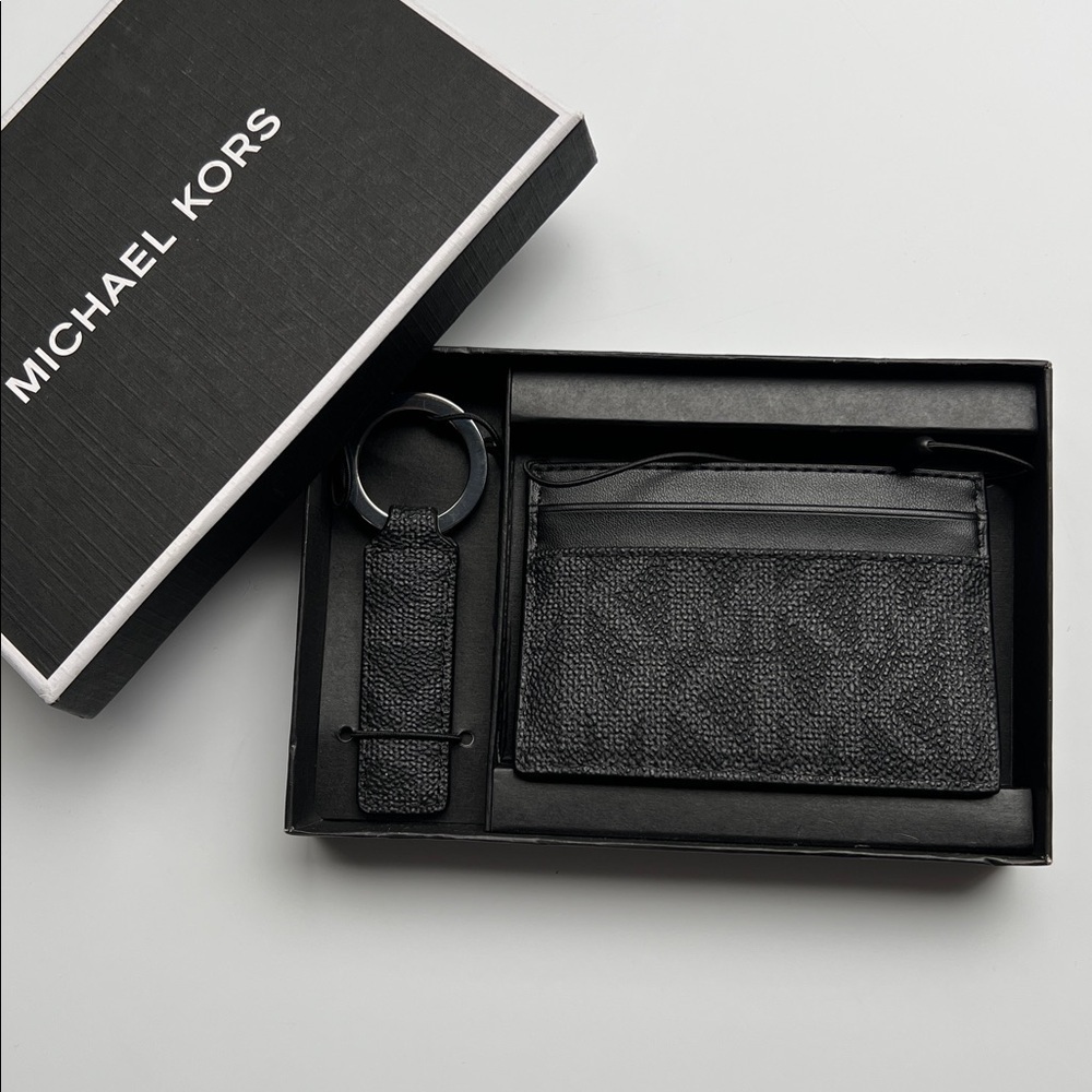 Michael Kors Men's Set Card Case Slim Wallet Key Ring - Picture 10 of 10